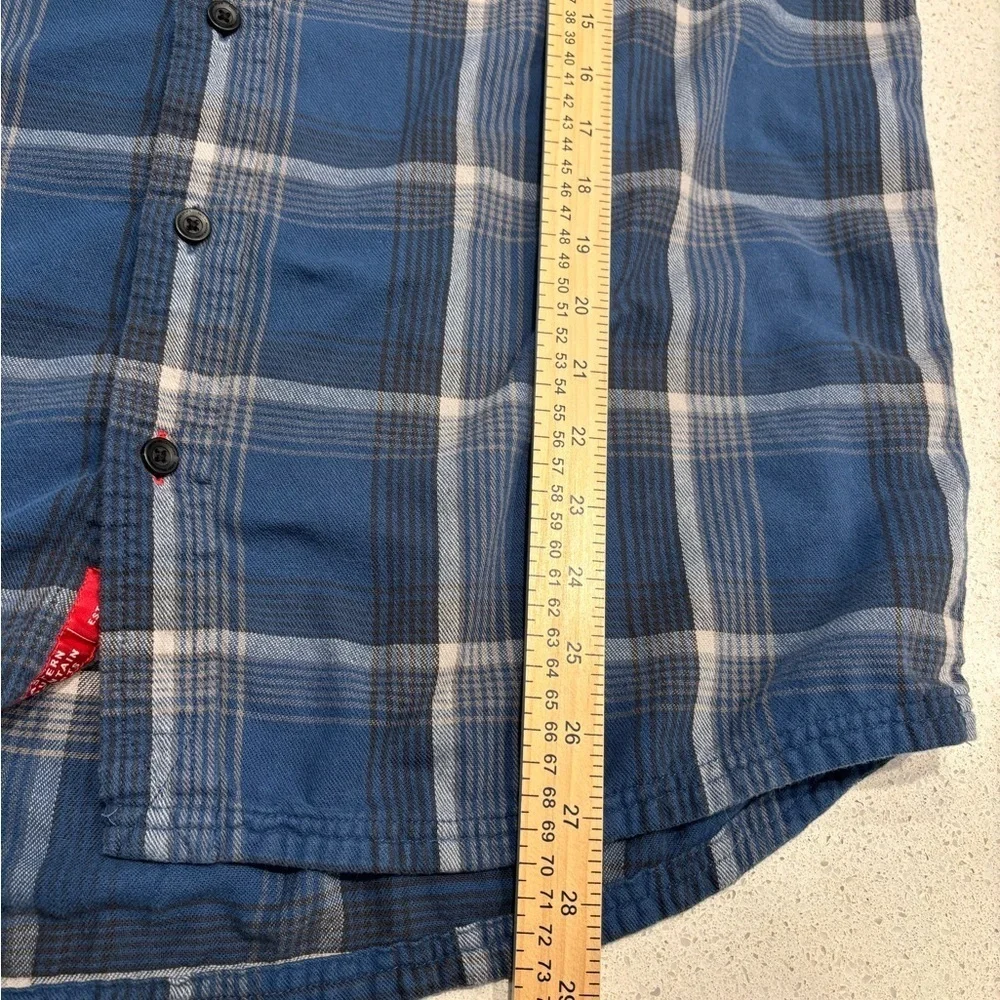 Eastern Mountain Sports Blue and Gray Flannel Shirt